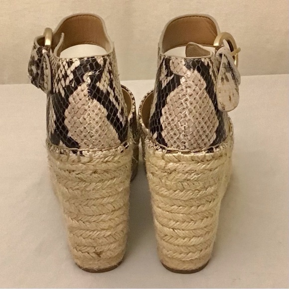 Marc Fisher 7.5 Women's Lalida Espadrille Wedge Sandals Snakeskin Print Leather - Picture 5 of 11